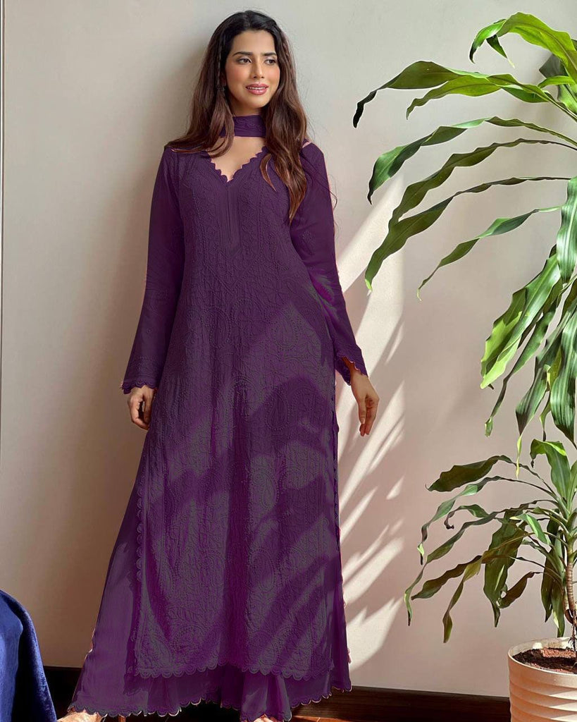 Beautiful Designer Party Wear Fancy Wine Kurta For Girls