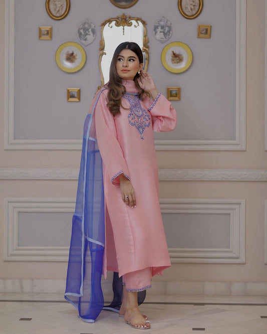 Wedding Wear Pink Color Kurta Dress For Girls