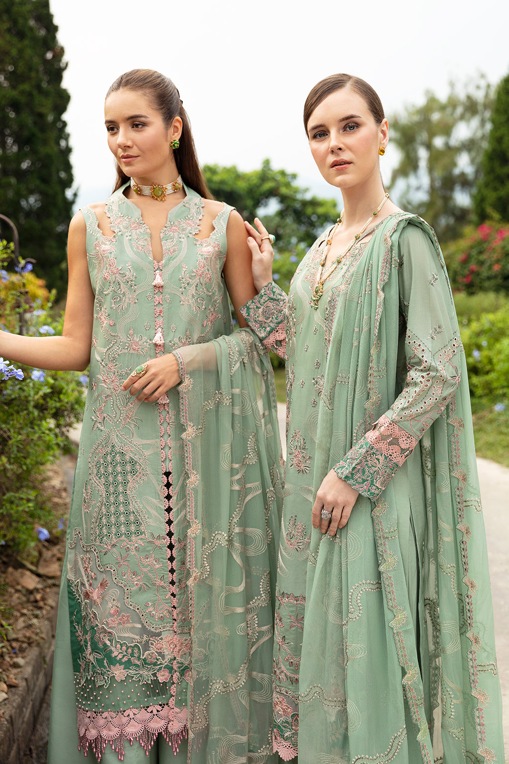 Admiring Dark Green Embroidery Heavy Work Dress For Women