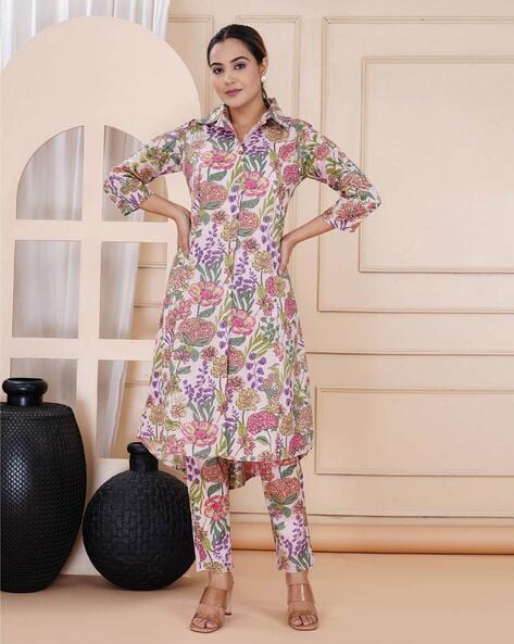 Attractive Party Wear Cord Set Printed Dress