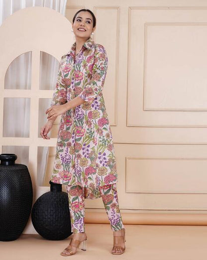 Attractive Party Wear Cord Set Printed Dress