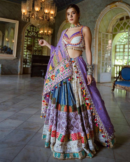 Alluring Soft Silk Multi Printed Work Lehenga For Navratri