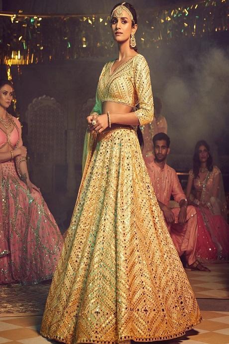 Awesome Designer One Piece Embroidery Work Soft Silk Lehenga Gown