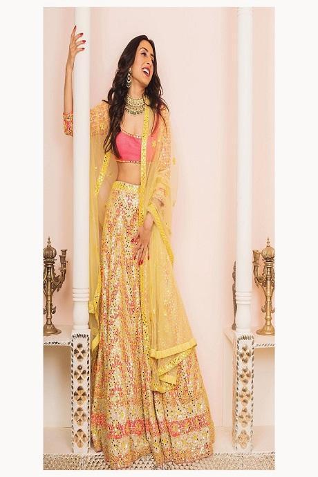 Designer Yellow Color Net Lehenga Design In Low Rate