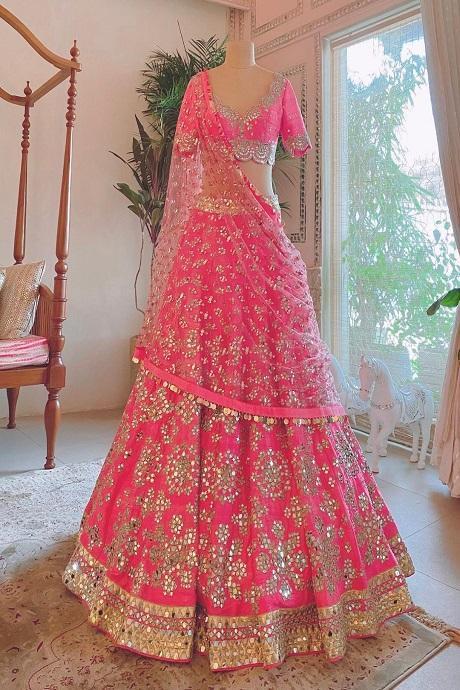 Desirable Designer Pure Silk Heavy Work Colorfull Lehenga Choli