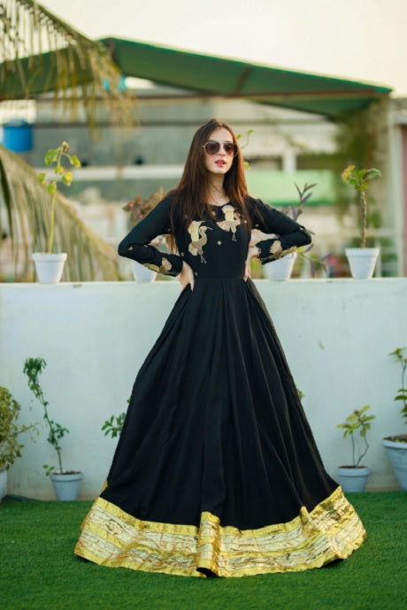 Black Designer Party Wear Online Low Rate Gown Suits