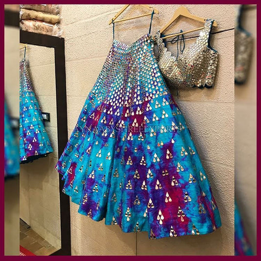 Captivating Embroidery Mirror Multi Color Embroidery Lehenga Choli Design 2024