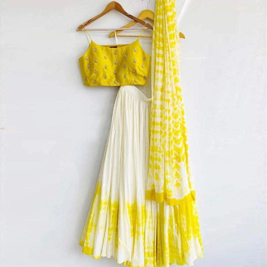 Celestial Yellow Color Designer Printed Lehenga Choli