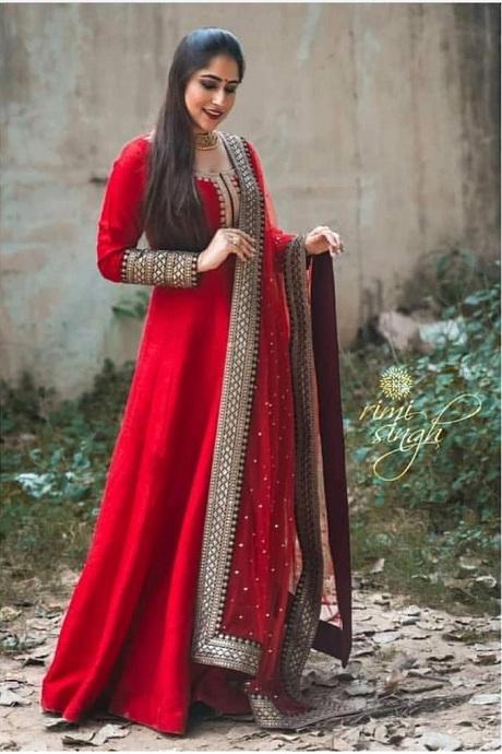 Beautiful Red Color Attractive Designer Silk Embroidery Work Gown