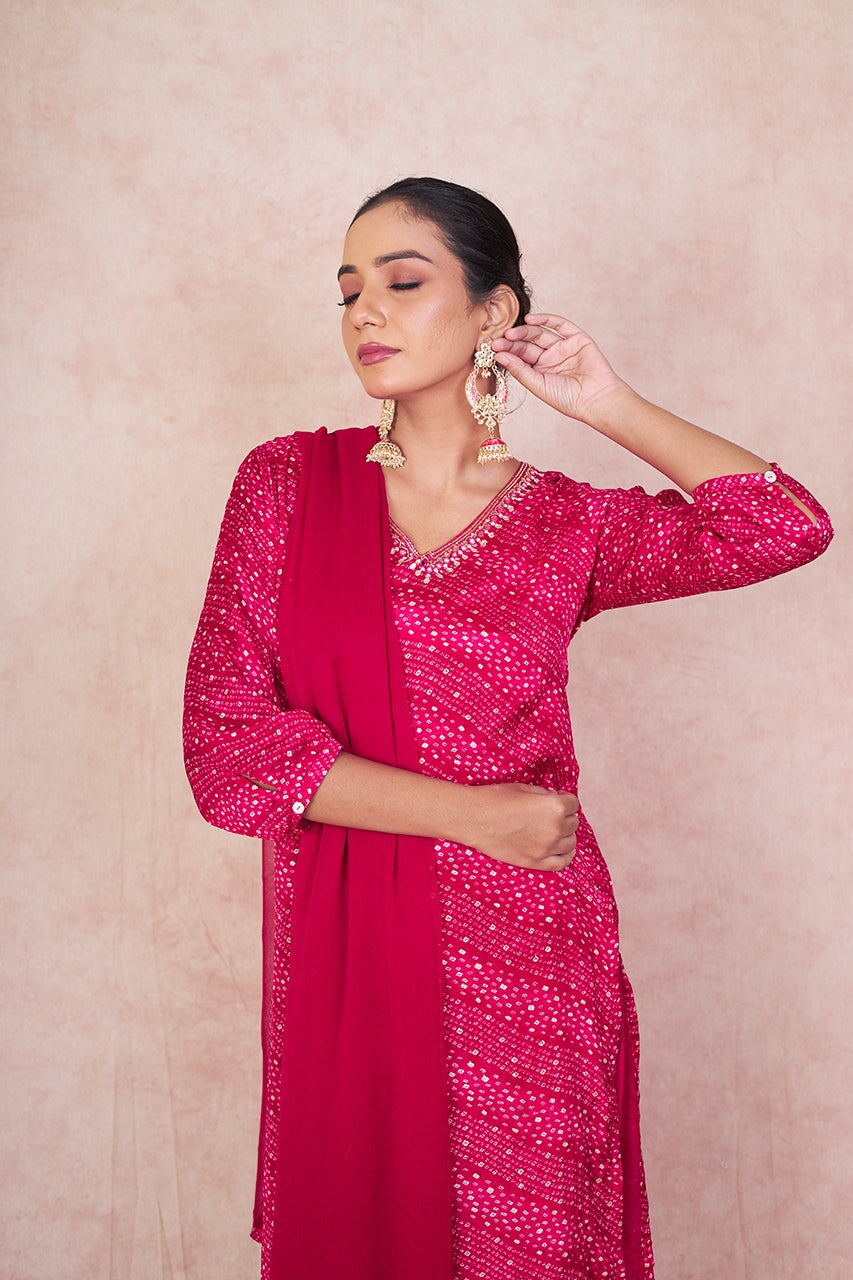 Captivating Pink Color Chikankari Work Dress For Women