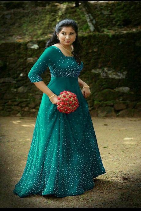 Admirable Light Green Color Designer Anarkali Flair Gown