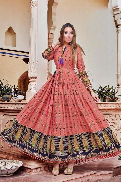 Attractive Gajari Color Designer Multi Printed Gown