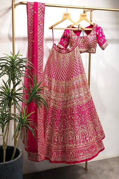 Designer Embroidery Work Mirror Online Rani Lehenga Design