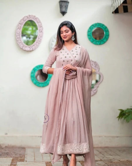 Ambrosial Royal Anarkali Designer Pink Gown Collection