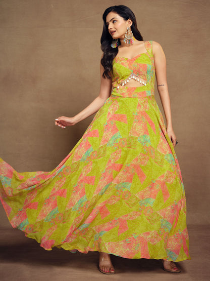 Yellow Color Beautiful Designer Embroidery Work Gown