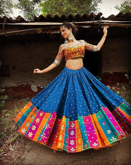 Miraculous Digital Printed Blue Color Party Wear Lehenga Choli