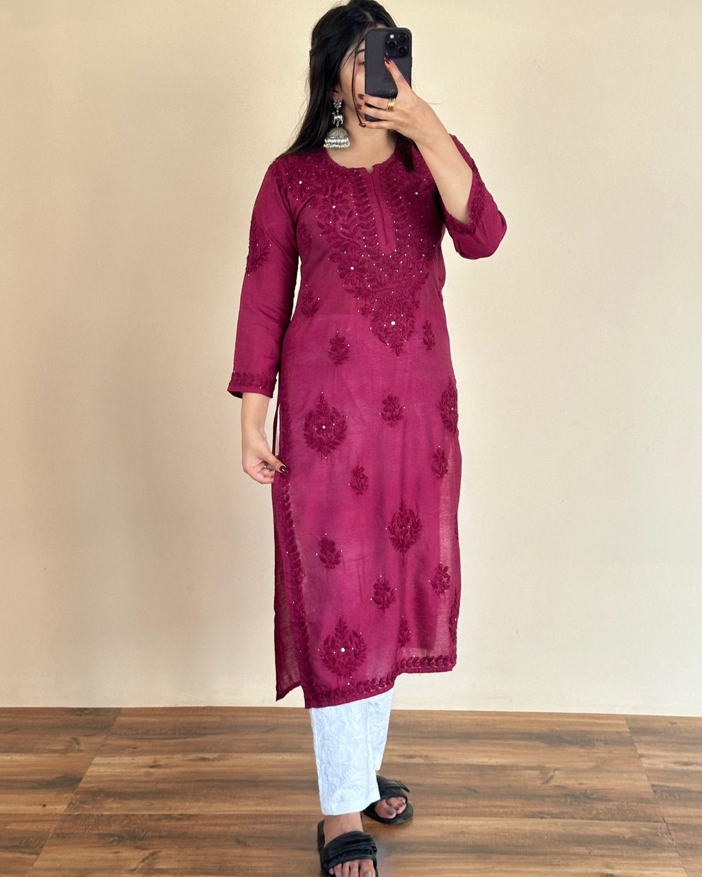 Exclusive Chikankari Work Cotton Dress For Women