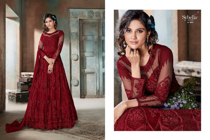 Admirable Maroon Embrodirey Work Stylish Party Wear Gown