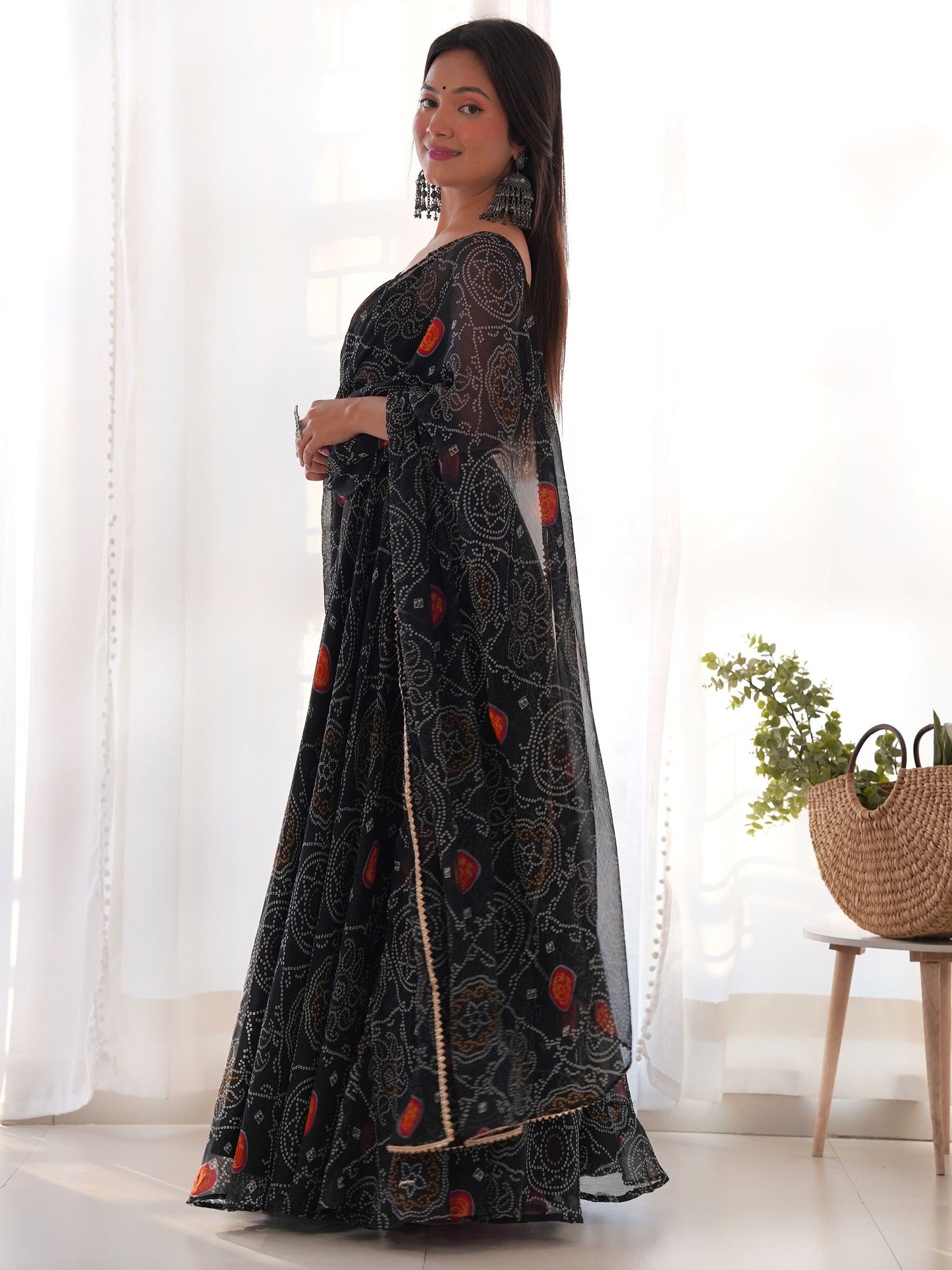 Black Color Designer Embroidery Work Gown For Women