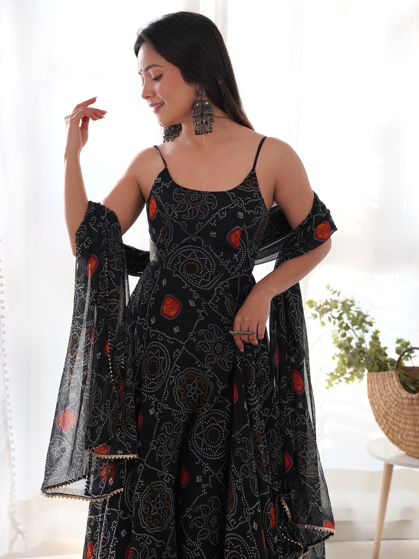 Black Color Designer Embroidery Work Gown For Women