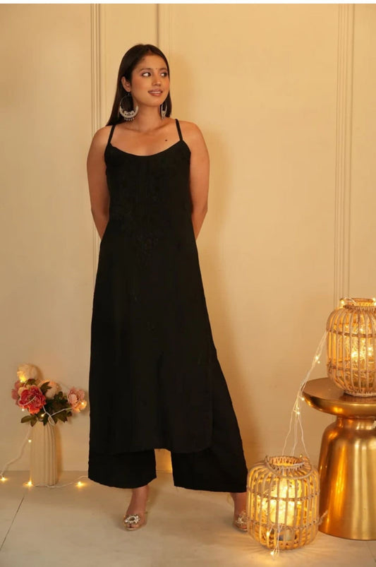 Black Color Designer Party Wear Kurta In Low Rate