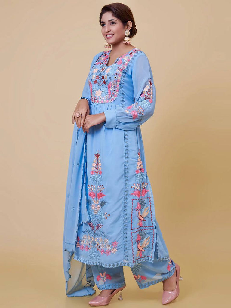 Sky Blue Color Lowest Price Online Kurta Collection