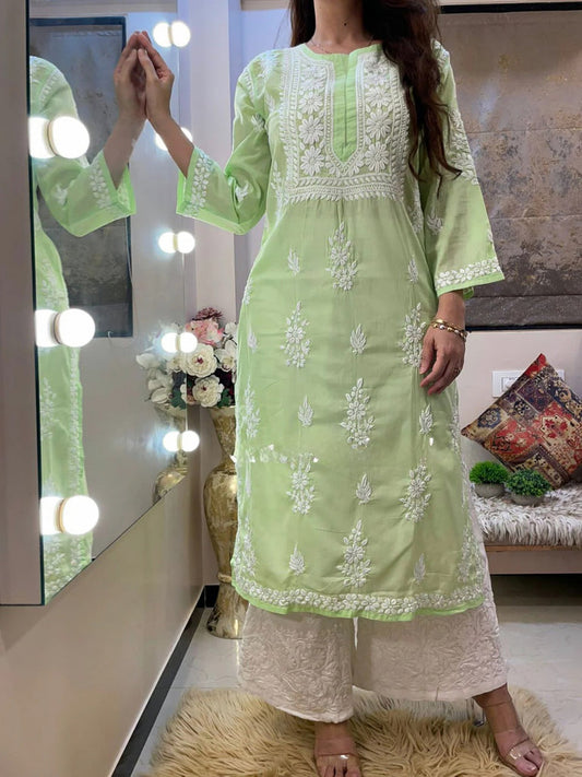 Green Color Designer Party Wear Dress In Low Rate