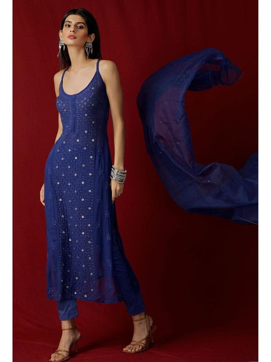 Best Look Embroidery Work Blue Dress Collection