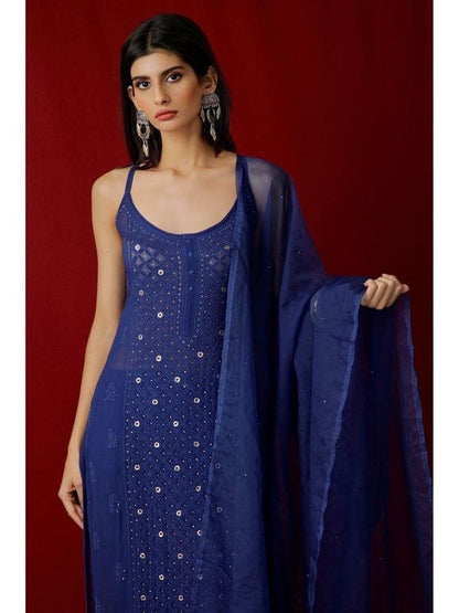 Best Look Embroidery Work Blue Dress Collection