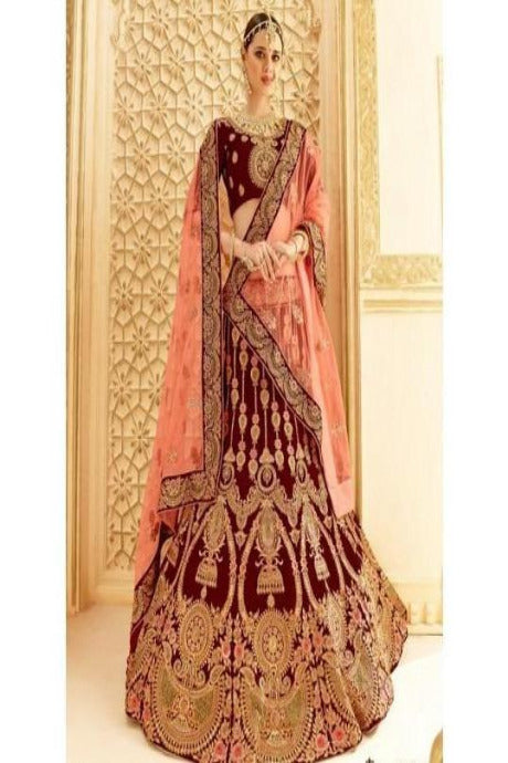 Collection Maroon Color Indian Heavy Designer Silk Lehenga Choli