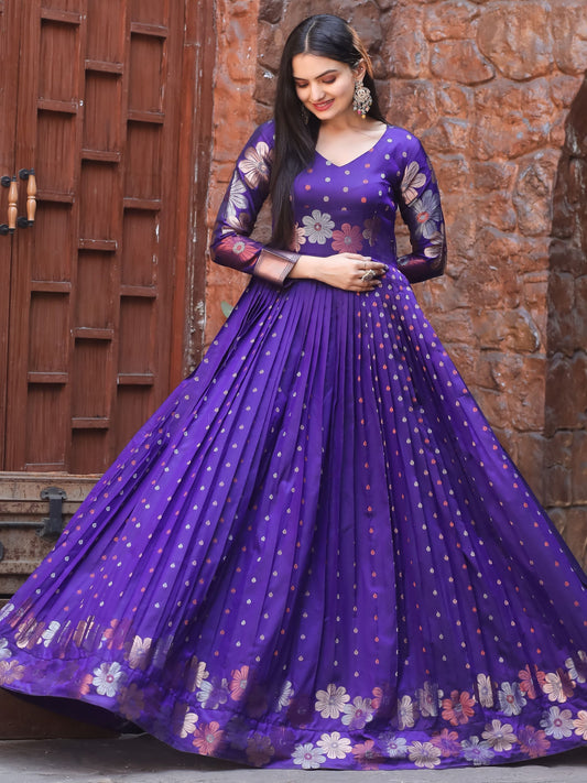 Dark Blue Color Sabyasachhi Designer Gown For Women